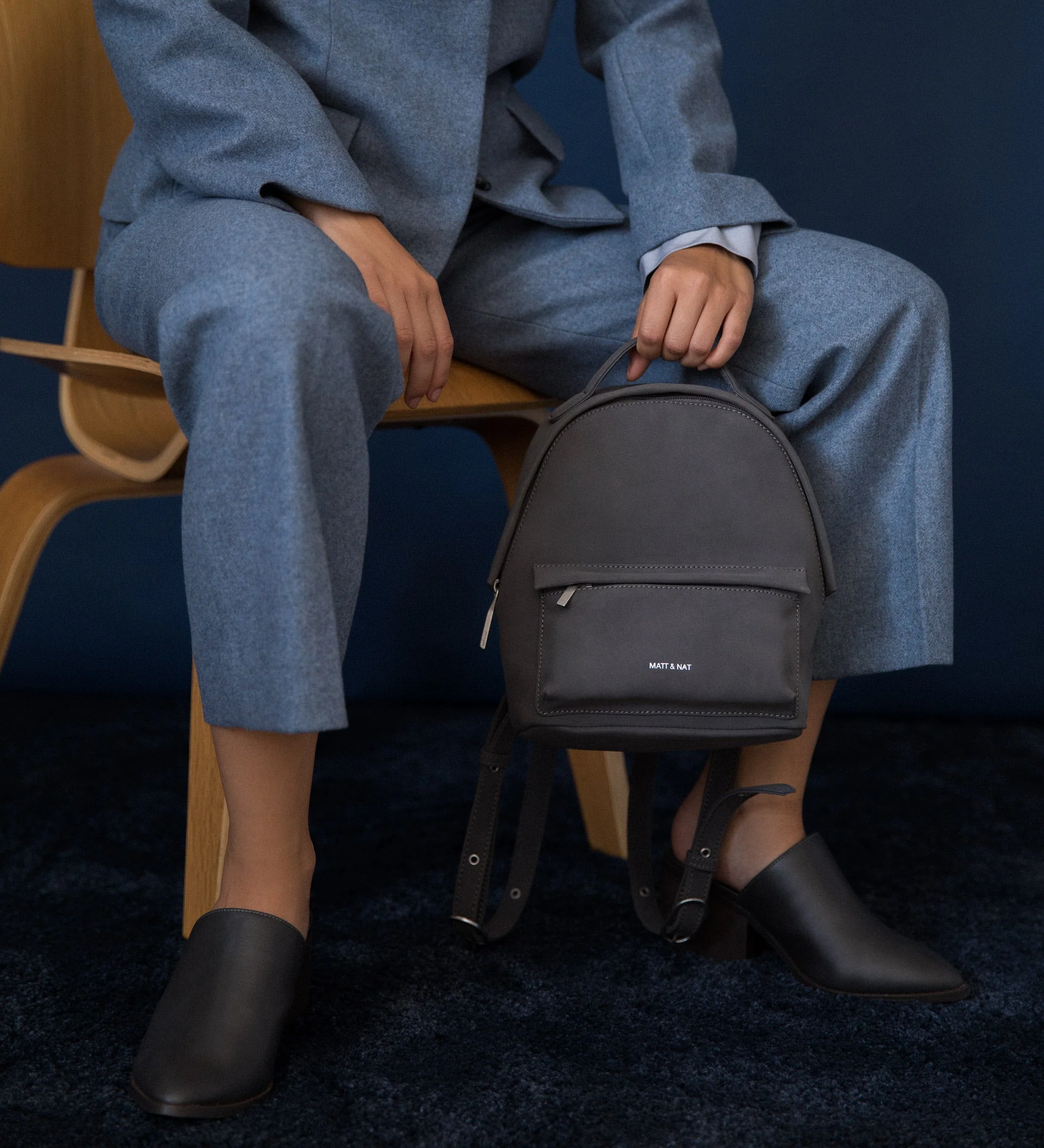 MUNICH MINI Faux Suede Mini Backpack - Suede - Image 2